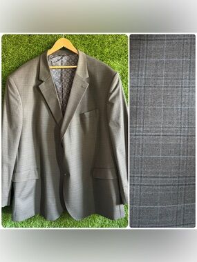 4XLT Oak Hill Brown Plaid Blazer 58/60L